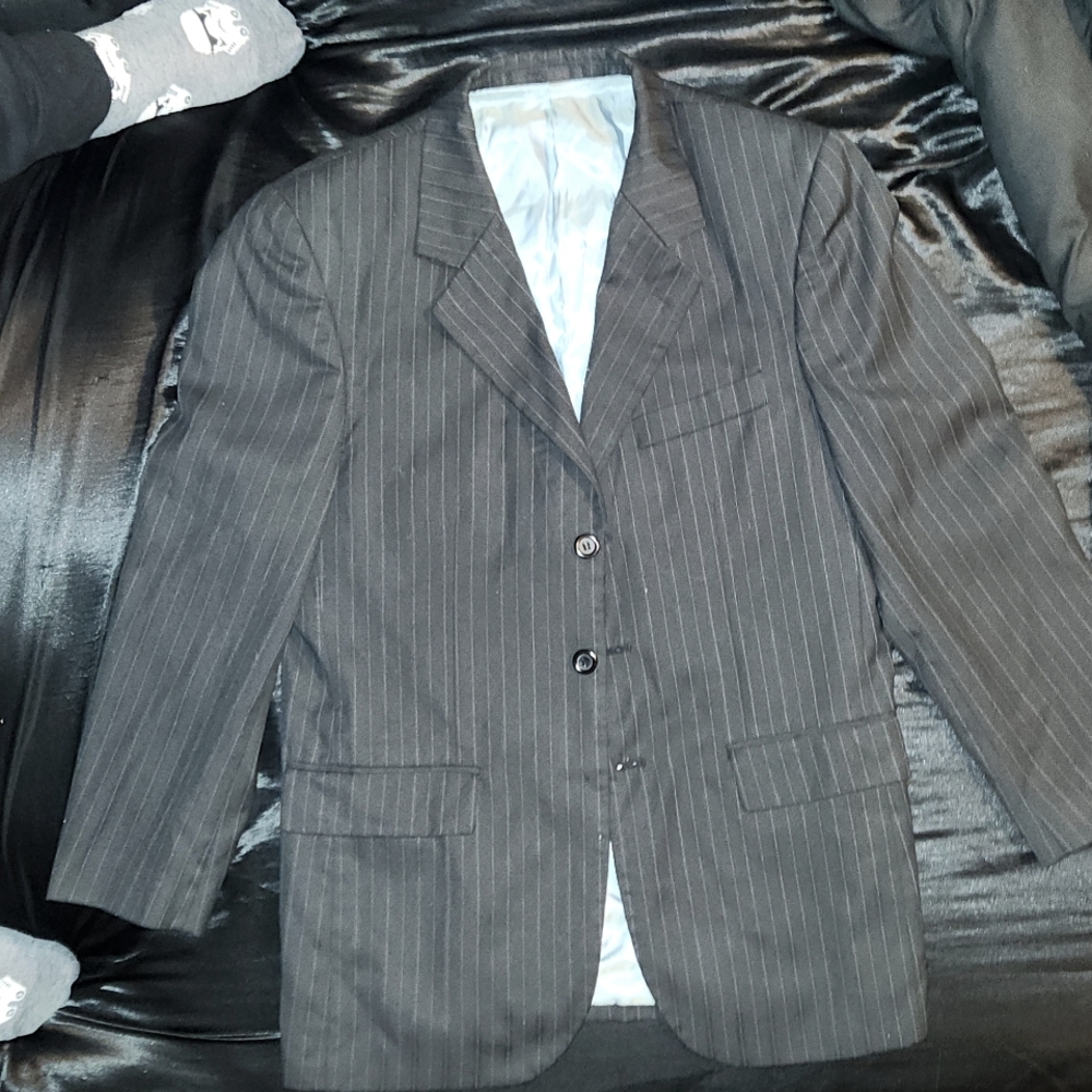 Stylish Men's Black Pinstripe Blazer/Suit Coat. Black, 38s.